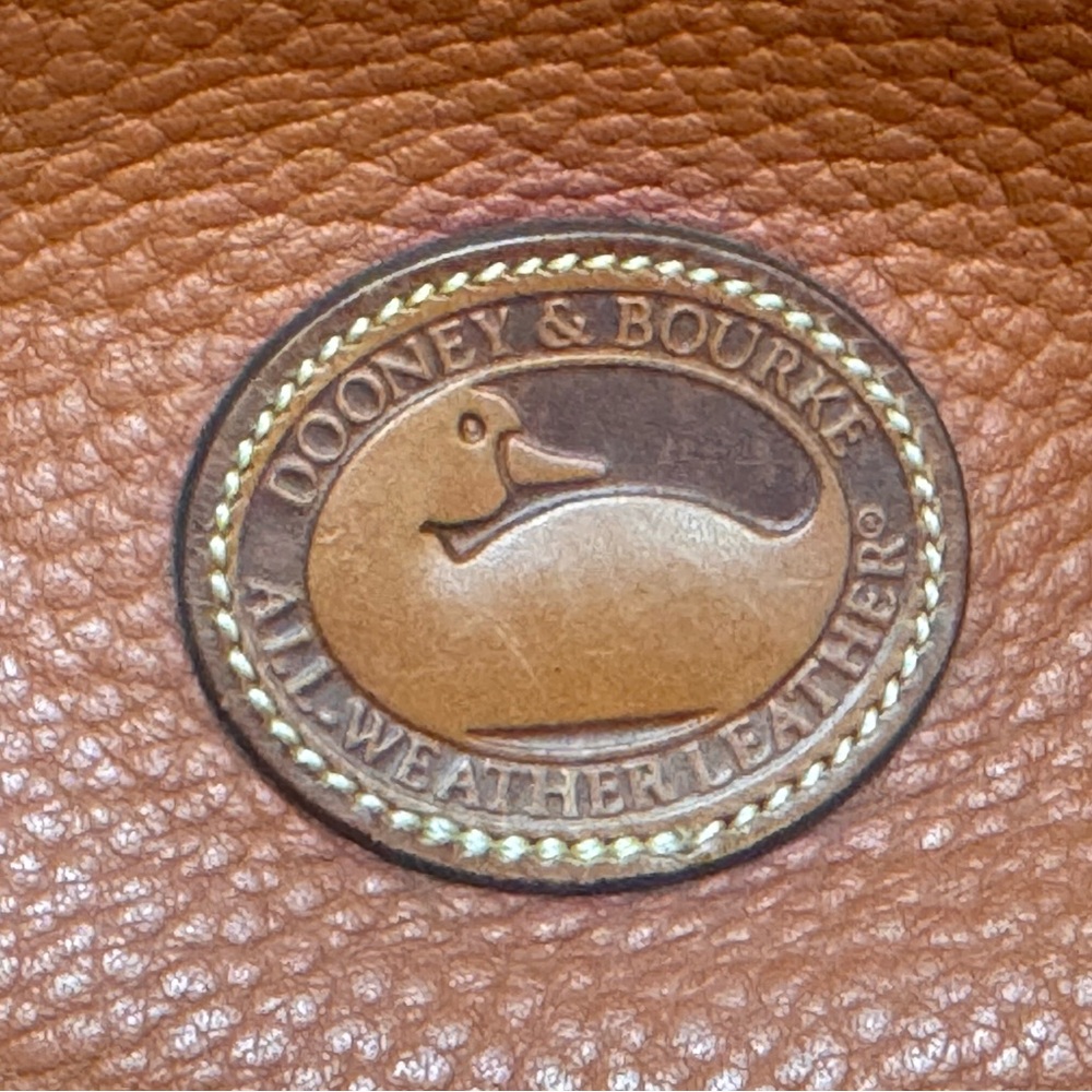 Dooney & Bourke Pebble Leather Satchel in Cognac Brown with Gold Hardware - Picture 7 of 17